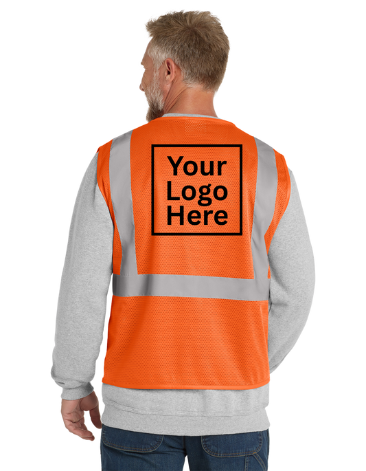 Custom CornerStone® ANSI 107 Class 2 Economy Mesh Zippered Safety Vest | High-Visibility Reflective Vest with Company Logo