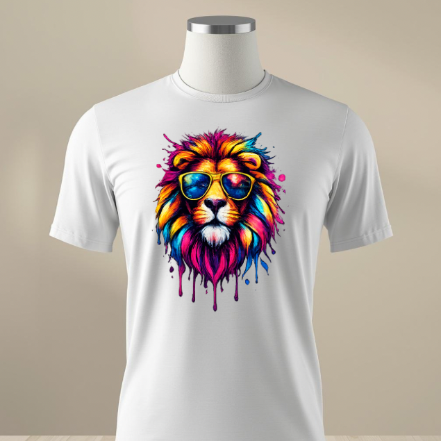 Streetwear Graphic Tee, Bold Lion Design Shirt, Unisex Lion Tee