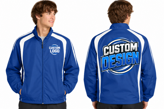Custom Color block Raglan Jacket – DTF Printed