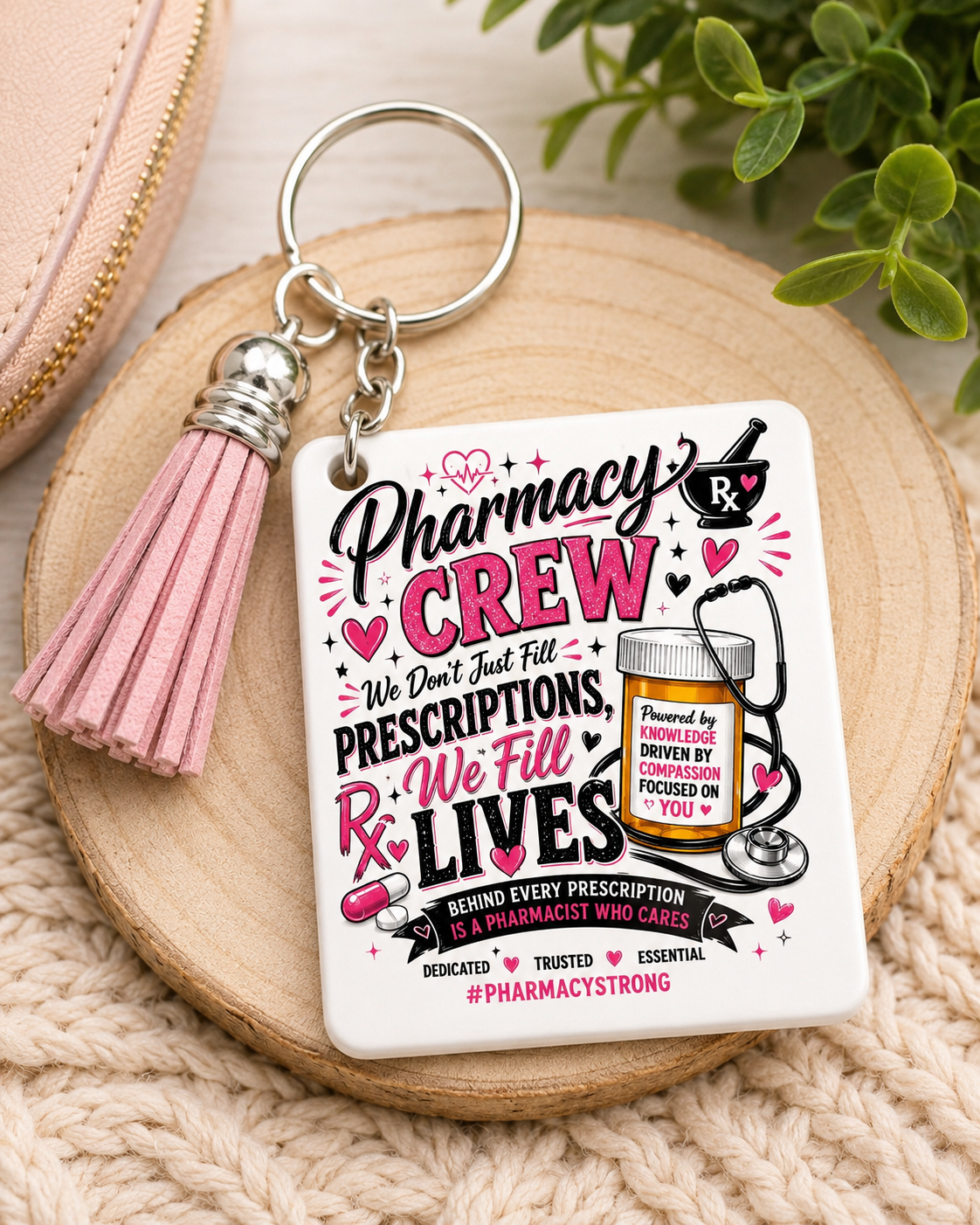Pharmacy Crew Keychain | Pharmacist Gift | Pharmacy Technician Gift | Rx Keychain | Pharmacy Life Gift | Medical Worker Gift