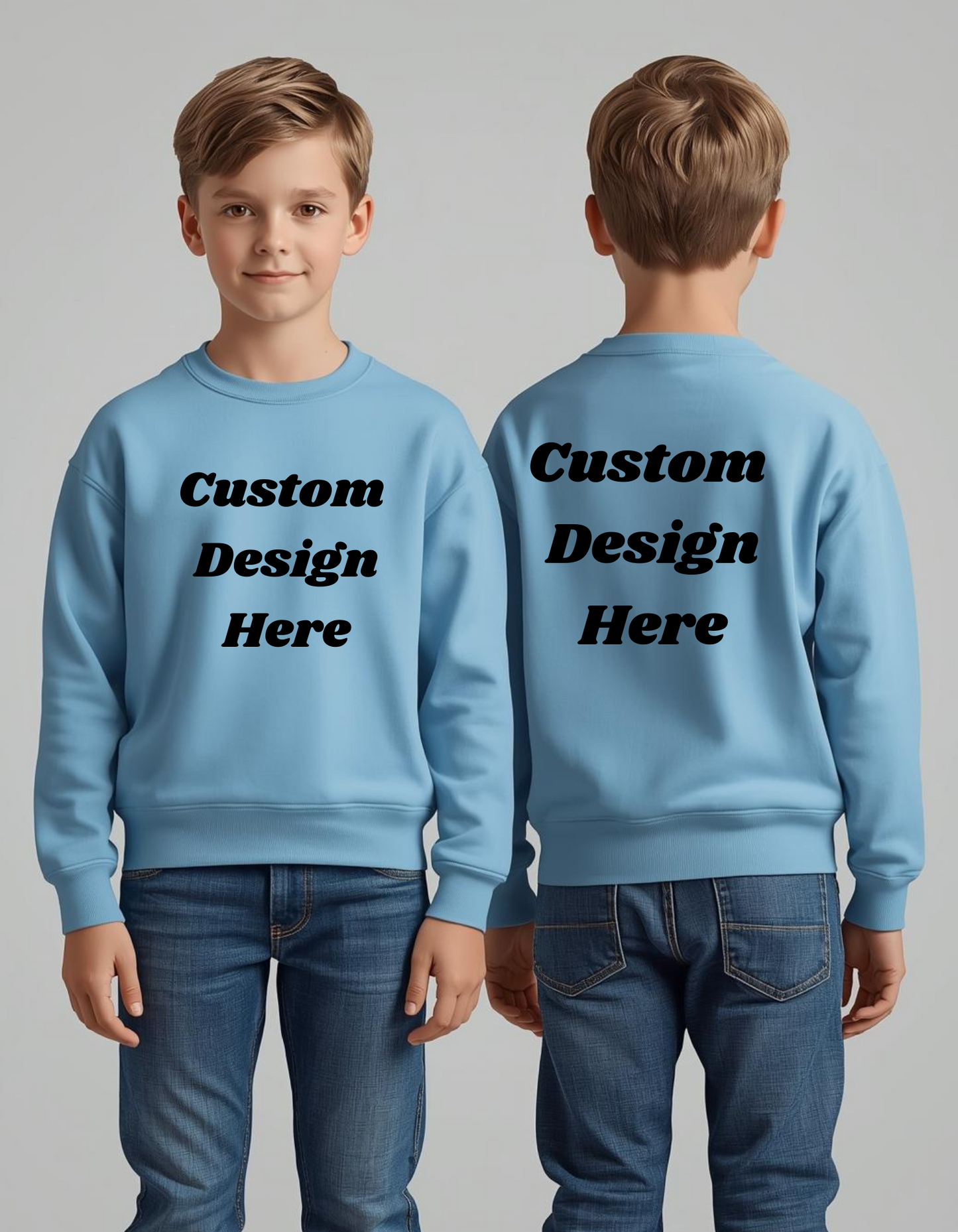 Custom Kids Sweatshirt | Personalized Youth Pullover | Design Your Own Shirt | Custom Name or Image Gift for Boys & Girls