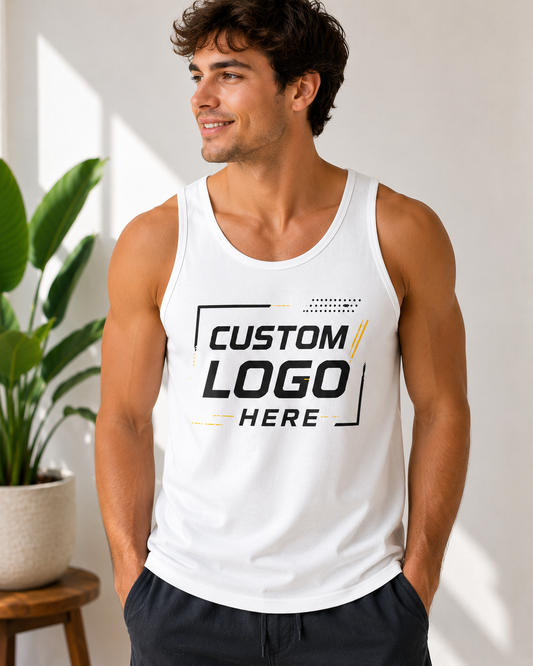 Custom Logo Tank Top | Personalized Gym & Business Tank | Upload Your Logo