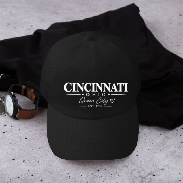 Cincinnati Ohio Queen City Hat | Black Cincinnati Baseball Cap