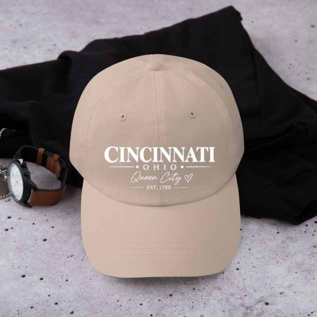 Cincinnati Ohio Queen City Hat | Black Cincinnati Baseball Cap