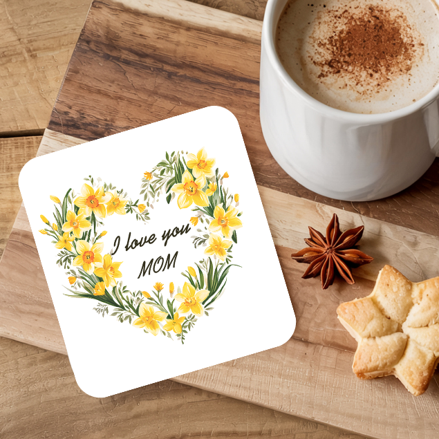 Mother’s Day Floral Mug & Coaster Gift Set – Coffee Cup Gift for Mom