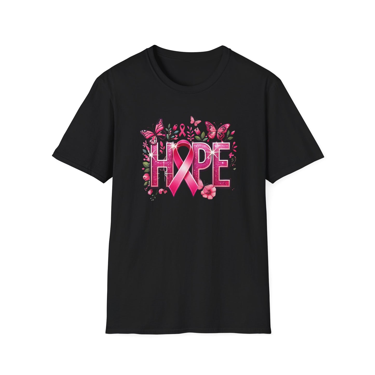 Hope Ribbon Unisex T-Shirt | Inspirational Tee for Breast Cancer Awareness, Gift for Supporters, Casual Wear, Fundraiser Event
