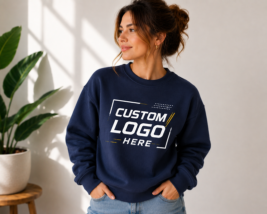 Custom Logo Crewneck Sweatshirt | Personalized Business Sweatshirt