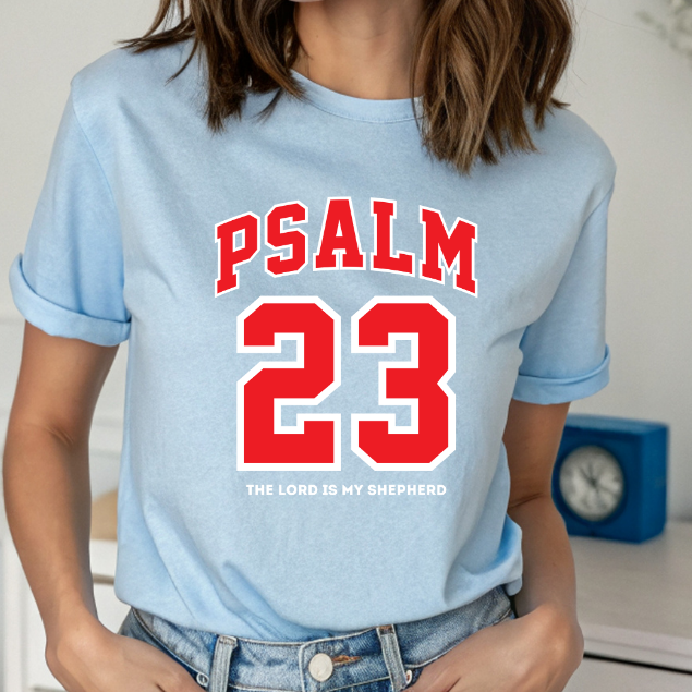 Psalm 23 Christian Graphic T-Shirt – “The Lord Is My Shepherd” Faith Shirt