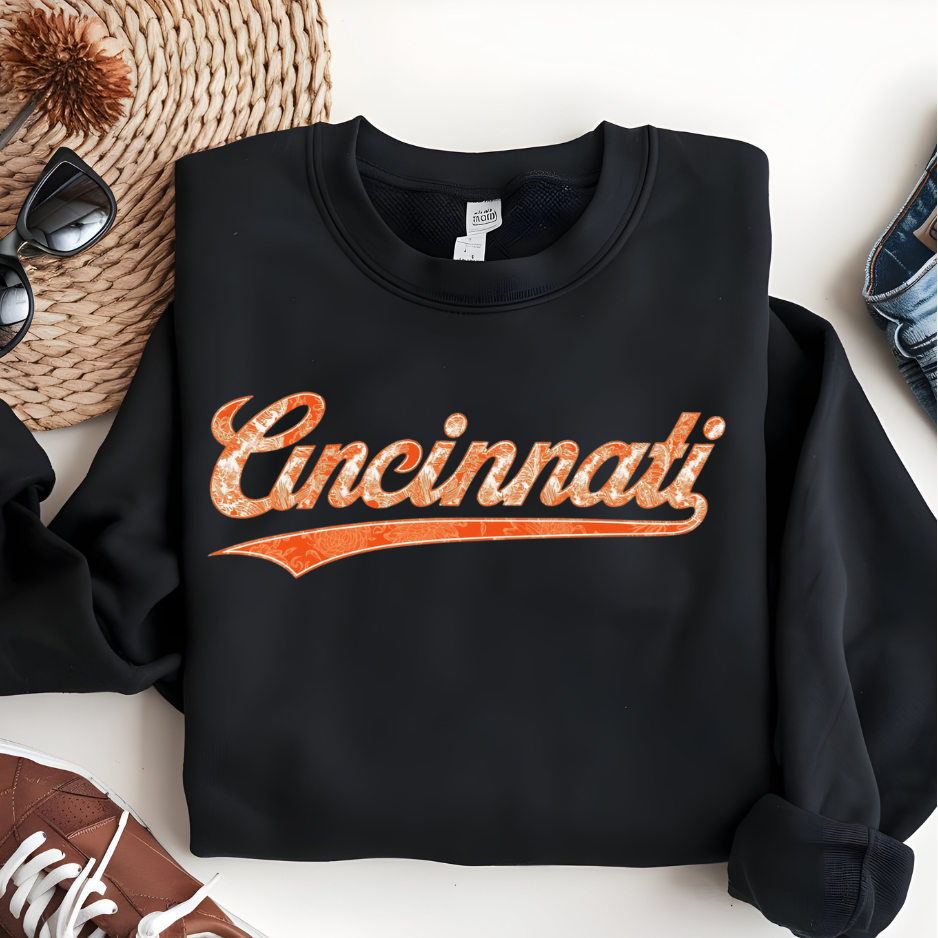 Retro Cincinnati Script Crewneck Sweatshirt