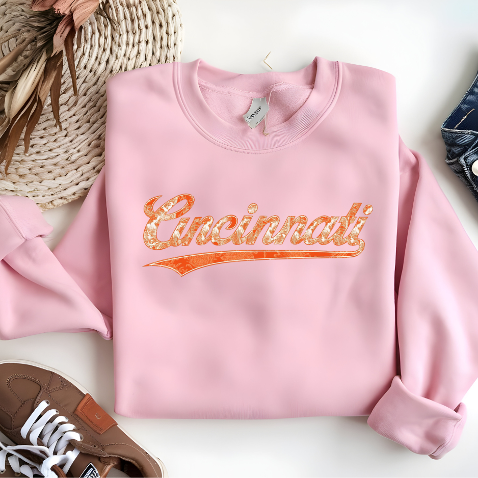 Retro Cincinnati Script Crewneck Sweatshirt