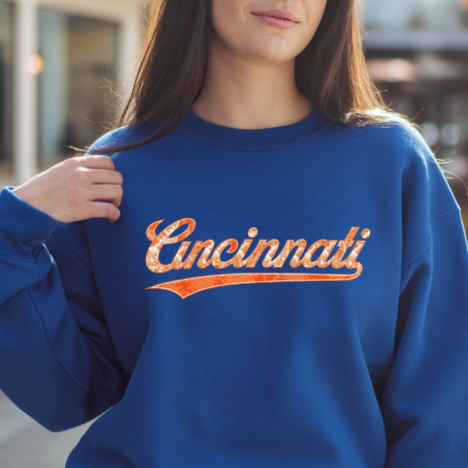 Retro Cincinnati Script Crewneck Sweatshirt