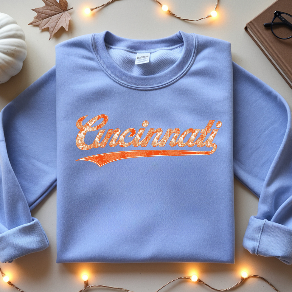 Retro Cincinnati Script Crewneck Sweatshirt