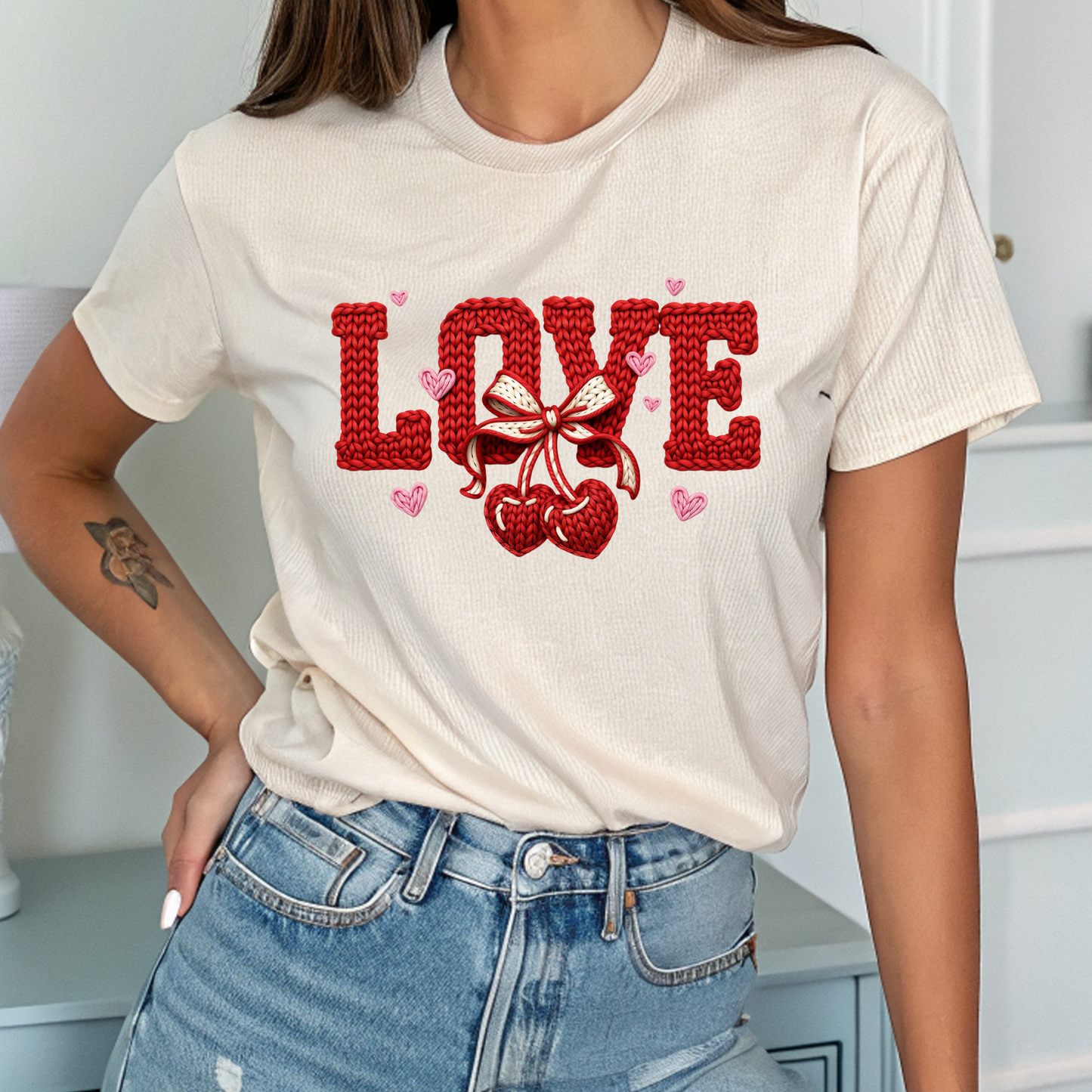Love Cherry Tee — Retro Heart & Cherries Valentine T-Shirt