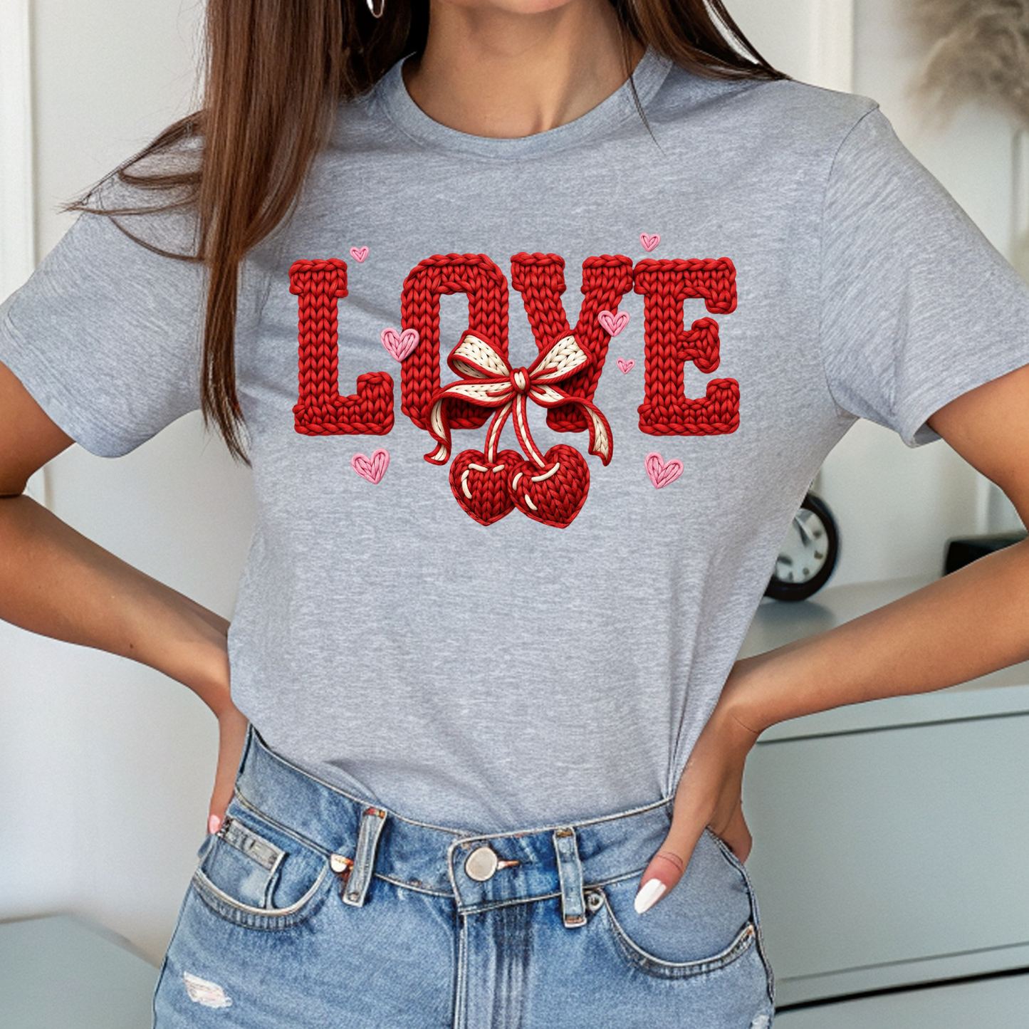 Love Cherry Tee — Retro Heart & Cherries Valentine T-Shirt