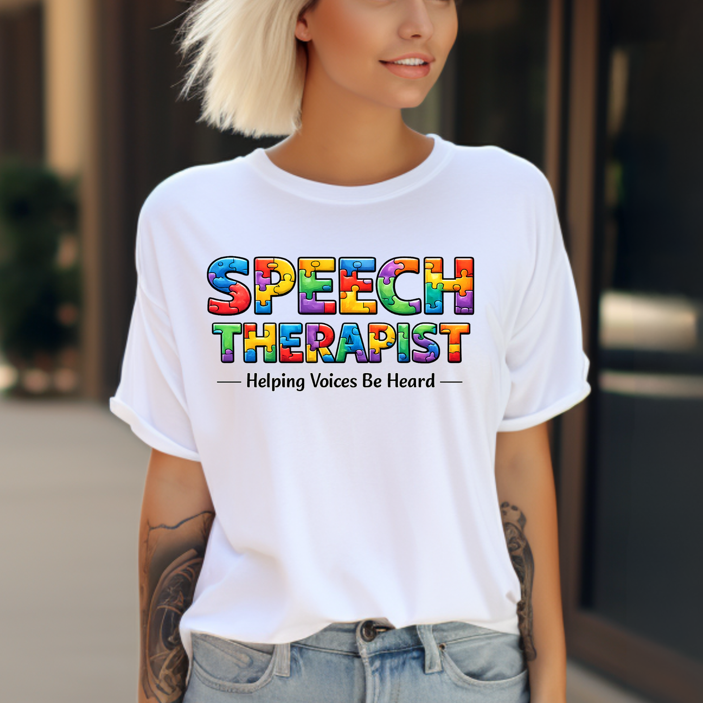 Speech Therapist Shirt Autism Puzzle SLP T Shirt Therapy Awareness Tee Gift for Speech Language Pathologist