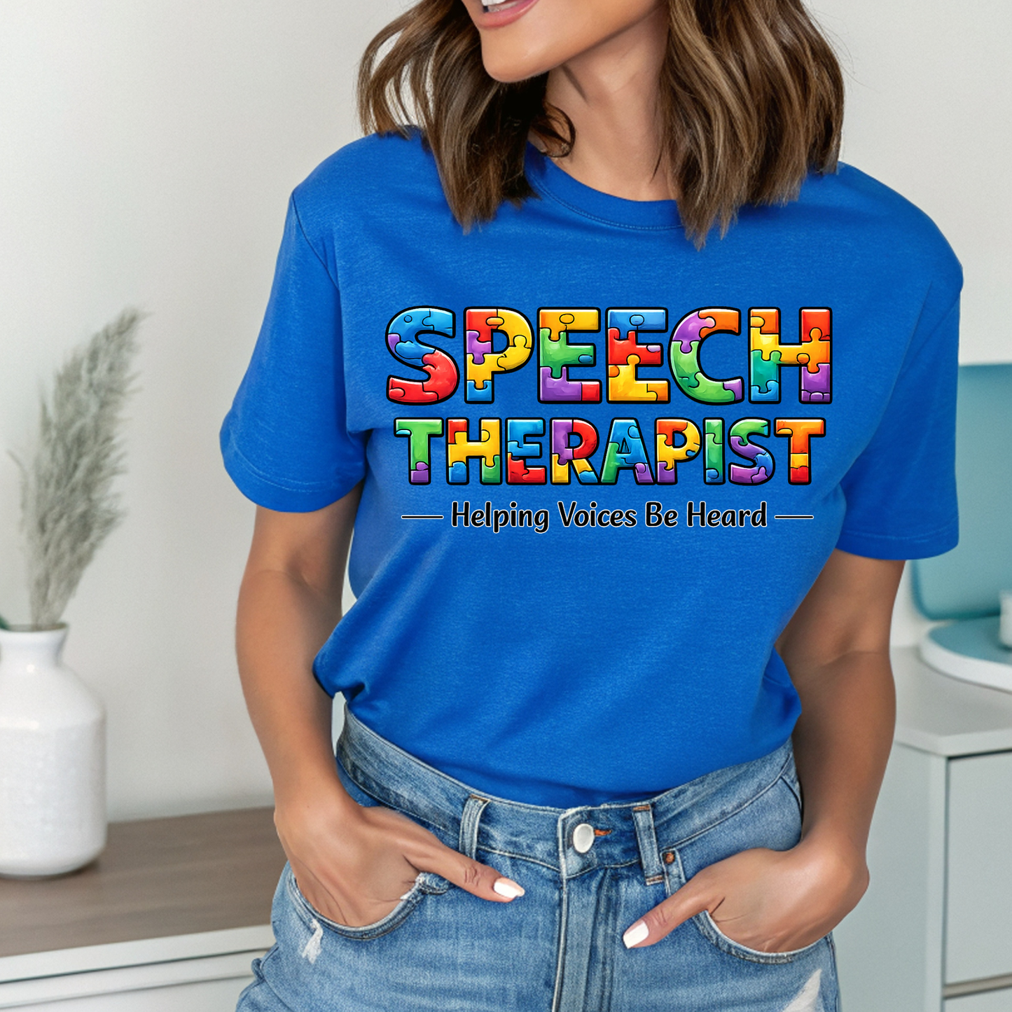 Speech Therapist Shirt Autism Puzzle SLP T Shirt Therapy Awareness Tee Gift for Speech Language Pathologist