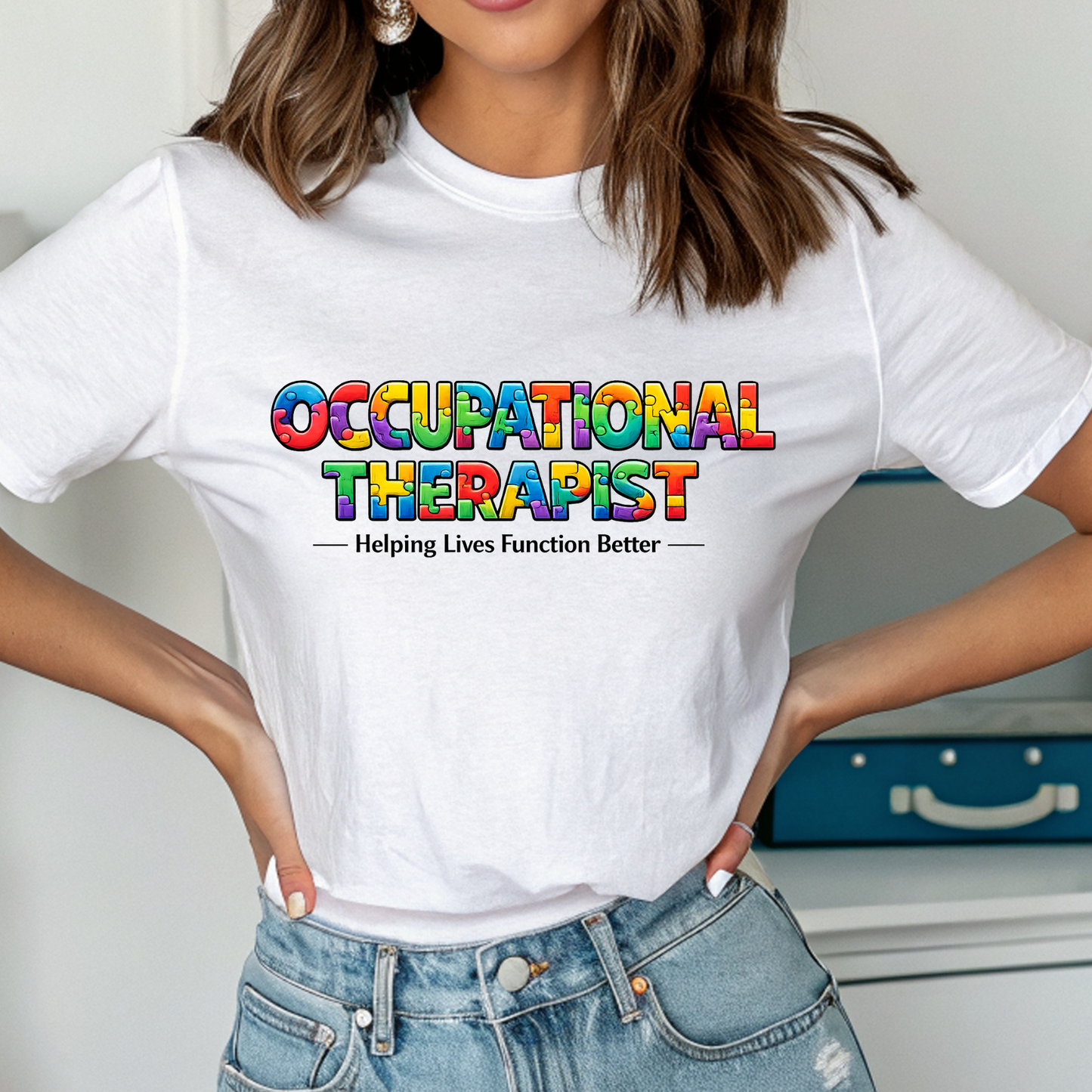 Occupational Therapist Shirt Autism Puzzle OT T Shirt Therapy Awareness Tee Gift for Occupational Therapy
