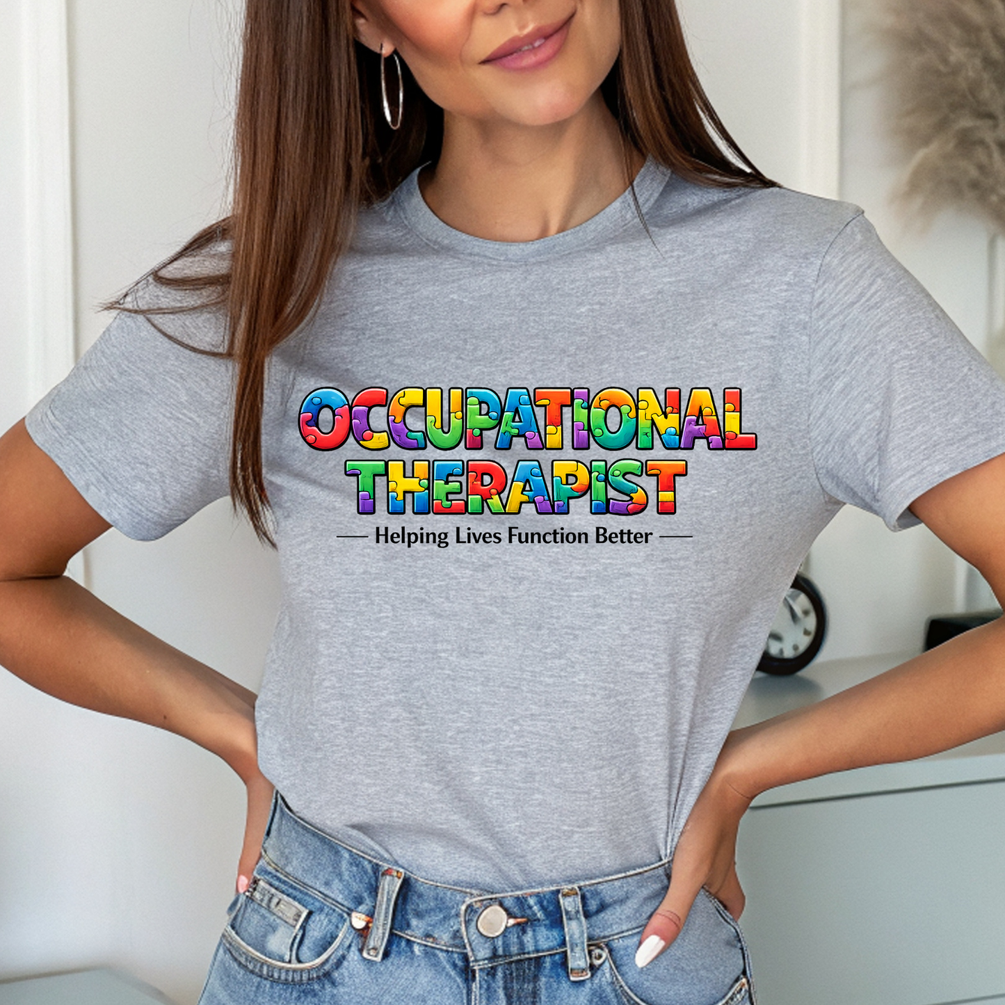 Occupational Therapist Shirt Autism Puzzle OT T Shirt Therapy Awareness Tee Gift for Occupational Therapy