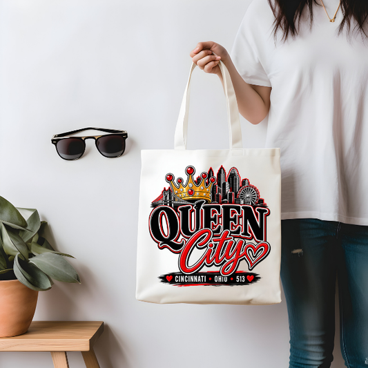 Cincinnati Queen City Tote Bag | 513 Ohio Canvas Bag | Cincinnati Gift