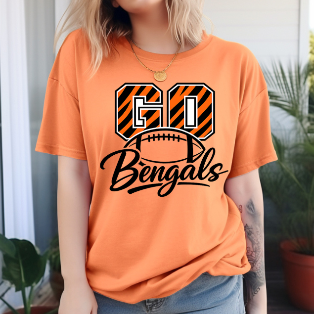 Game Day Bengals Graphic Tee | Football Mom Boutique Shirt | Trendy Tiger Stripe Football Fan Tee | Sports Mom Apparel