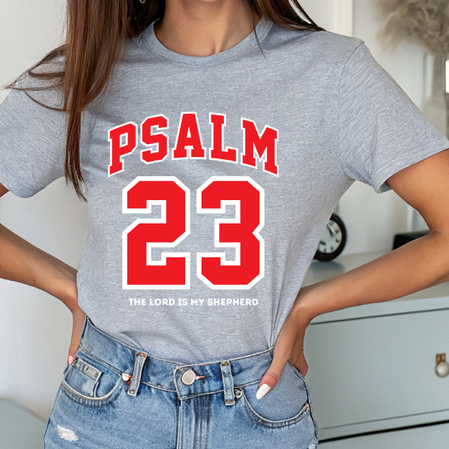 Psalm 23 Christian Graphic T-Shirt – “The Lord Is My Shepherd” Faith Shirt