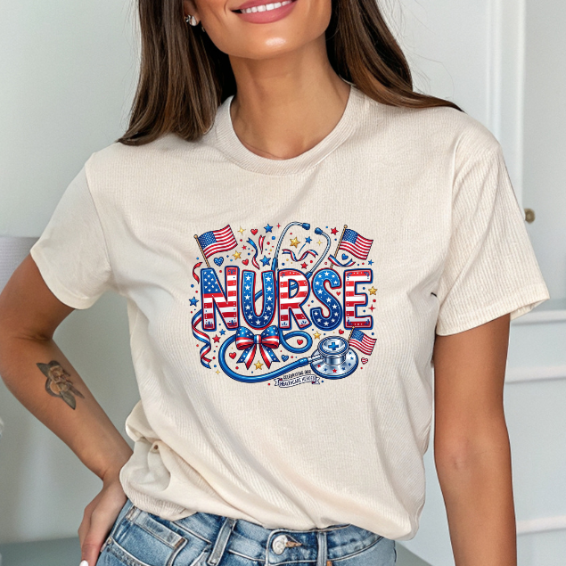Patriotic Nurse Sweatshirt | USA Nurse Crewneck | Fourth of July Nurse Gift | American Flag Medical Sweatshirt
