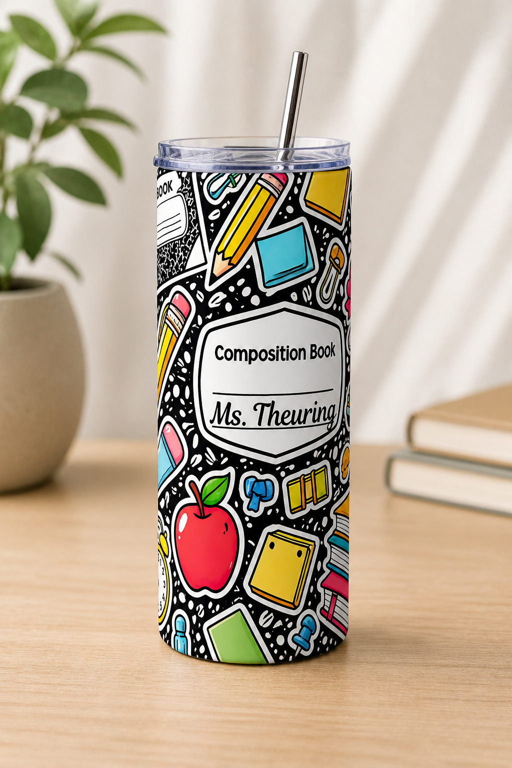 Personalized Teacher Gift Set | Custom Name Mug, Coaster & 20oz Skinny Tumbler | Teacher Appreciation Gift | Back to School Gift for Teacher