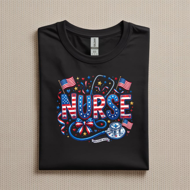 Patriotic Nurse Sweatshirt | USA Nurse Crewneck | Fourth of July Nurse Gift | American Flag Medical Sweatshirt