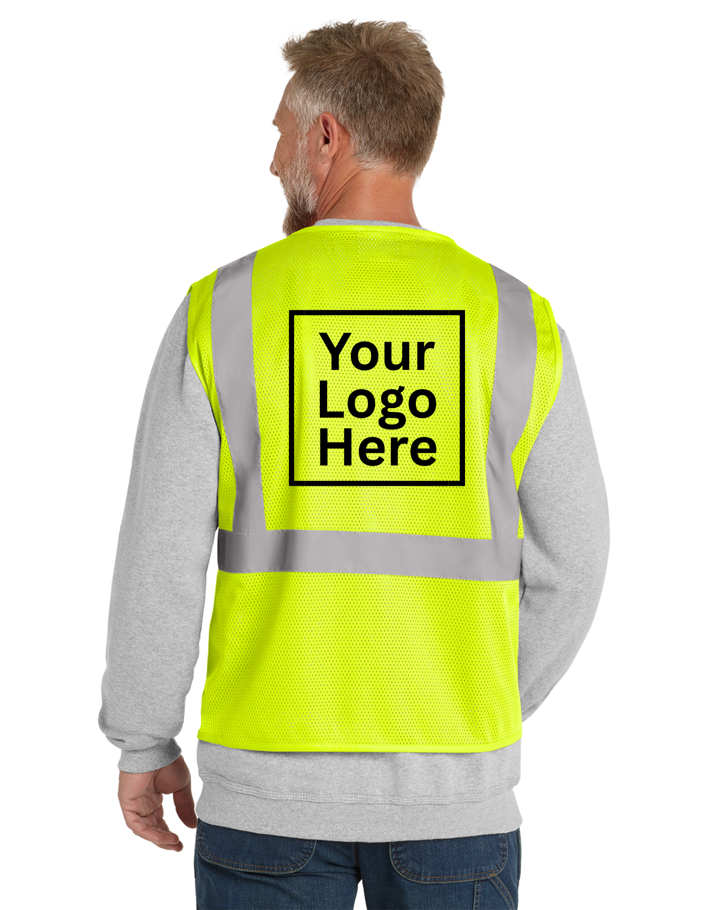 Custom High Visibility Reflective Safety Vest – Personalized CornerStone® Mesh Zippered Vest Workwear for Construction, Road Crew, Industrial Jobs, Team Gear