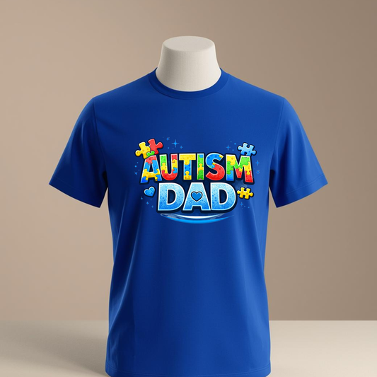 Puzzle Piece Awareness Tee, Autism Dad Shirt, Neurodiversity Support Apparel