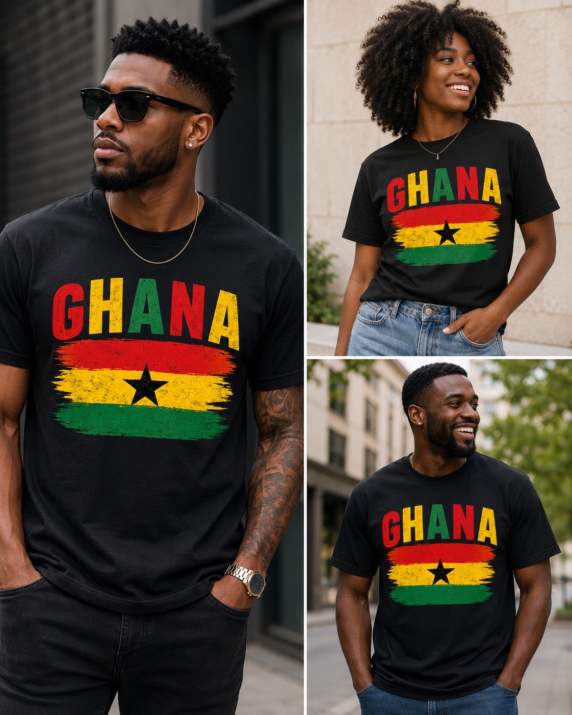 Ghana Flag Vintage T-Shirt | Ghana Pride Graphic Tee | African Heritage Shirt | Ghana Independence Shirt | Unisex Ghana Flag Tee