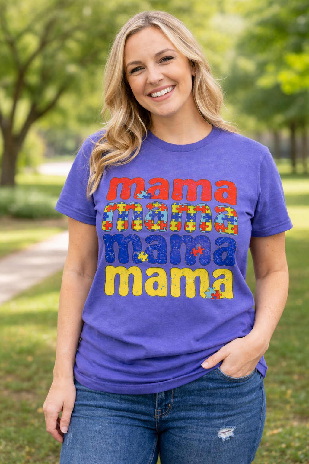 Mom Tee, Autism Awareness T-Shirt, Support Mom Shirt, Colorful Mama Graphic Tee