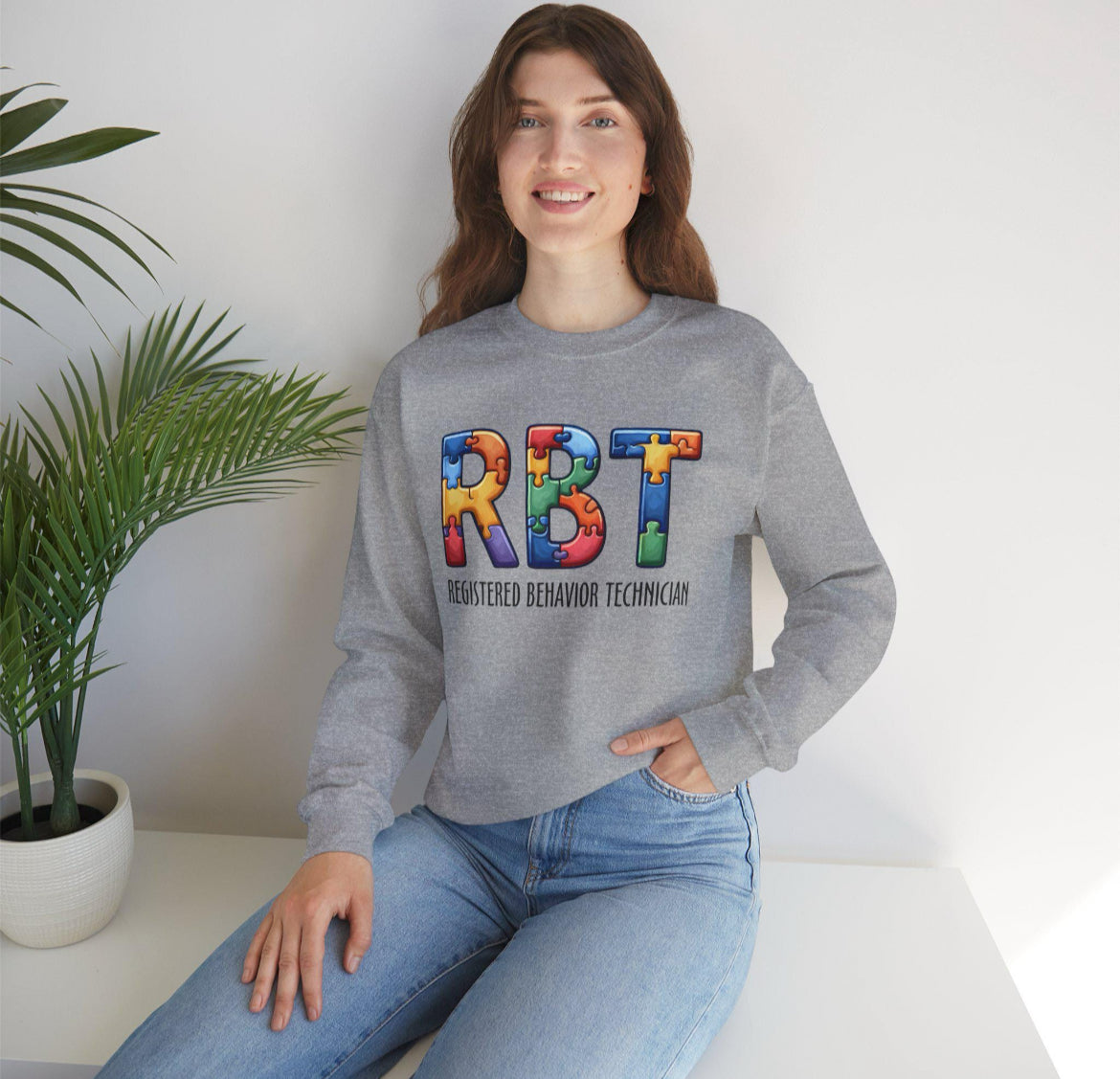 RBT Registered Behavior Technician Sweatshirt, Unisex Crewneck, Gift for Behavioral Analysts, Autism Awareness Apparel, Cozy Workwear