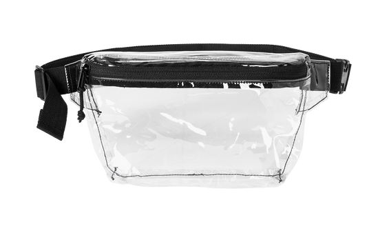 Clear Hip Pack - Blank PVC Adjustable Bag - Stadium Approved Fanny Pack (Blank)