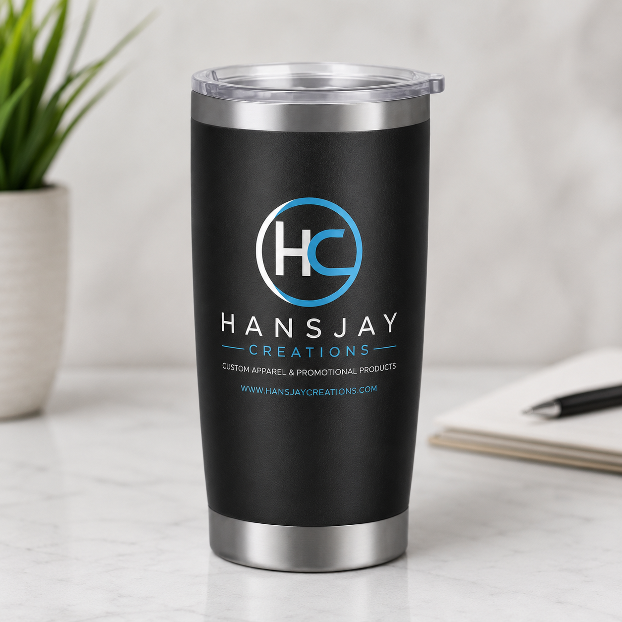 Custom Stainless Steel Insulated Tumblers – Set of 6 | Full-Color Logo Drinkware for Businesses & Events