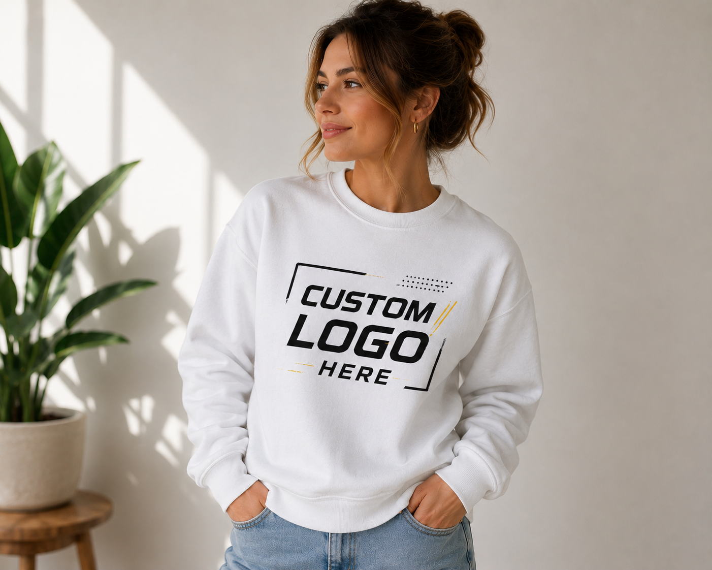 Custom Logo Crewneck Sweatshirt | Personalized Business Sweatshirt
