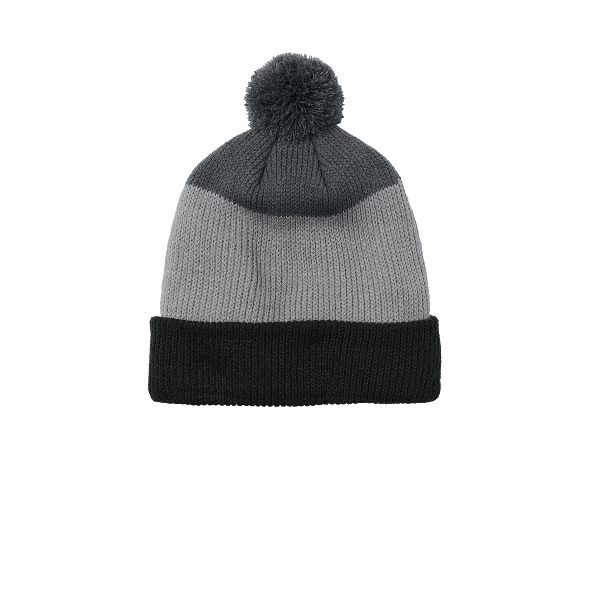 Striped Pom Beanie | Blank Cozy Winter Hat