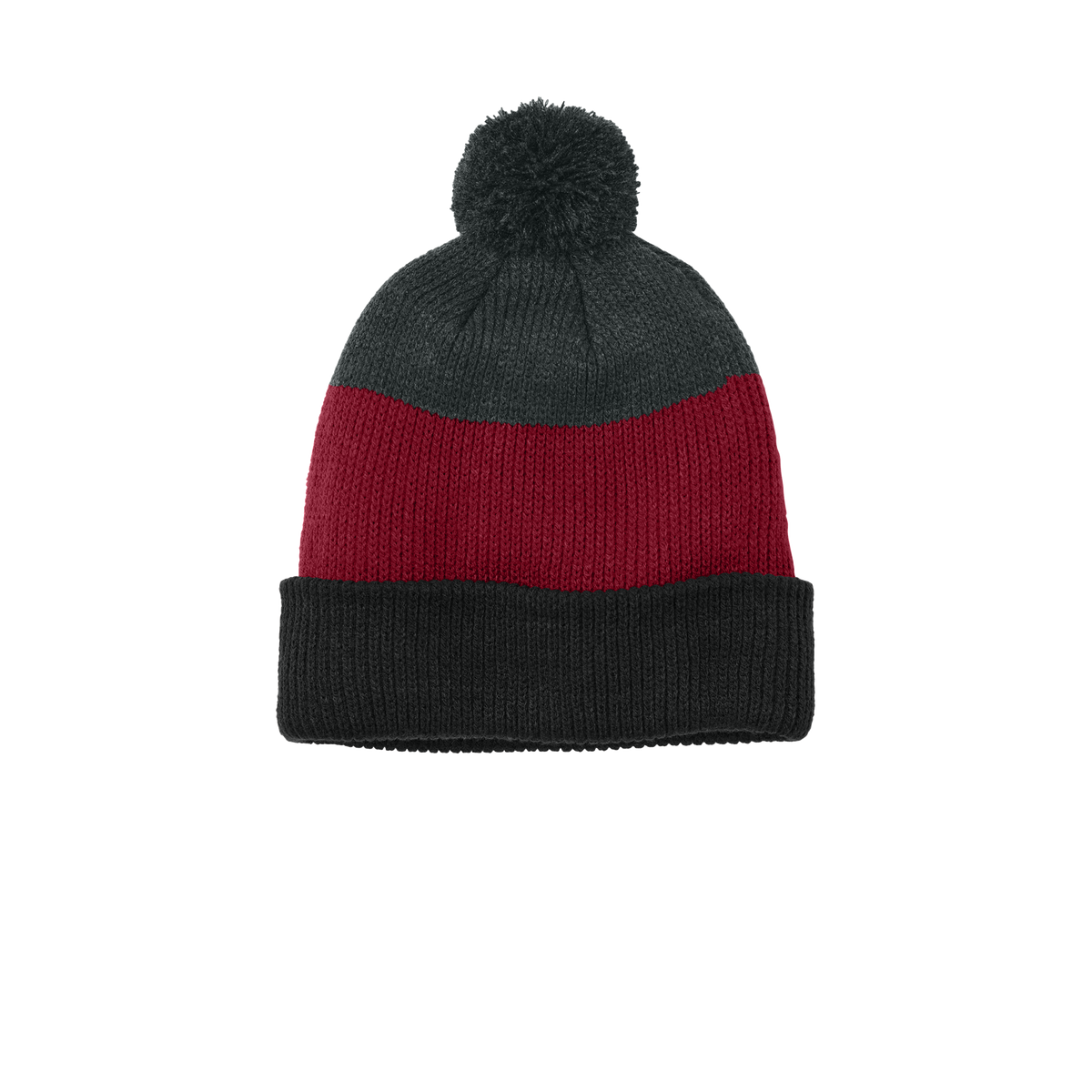 Striped Pom Beanie | Blank Cozy Winter Hat