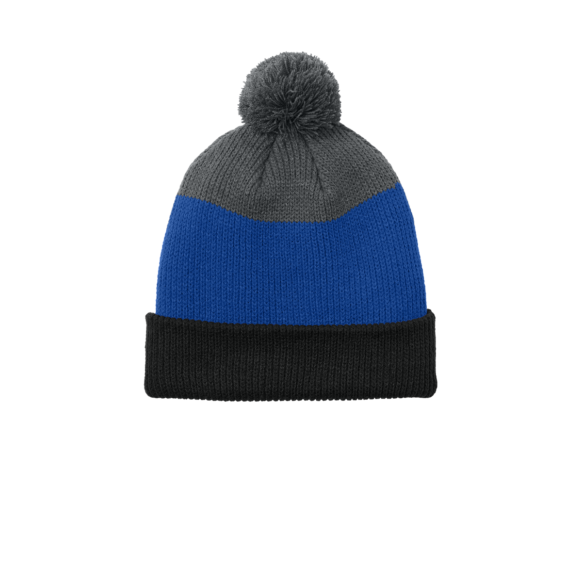 Striped Pom Beanie | Blank Cozy Winter Hat
