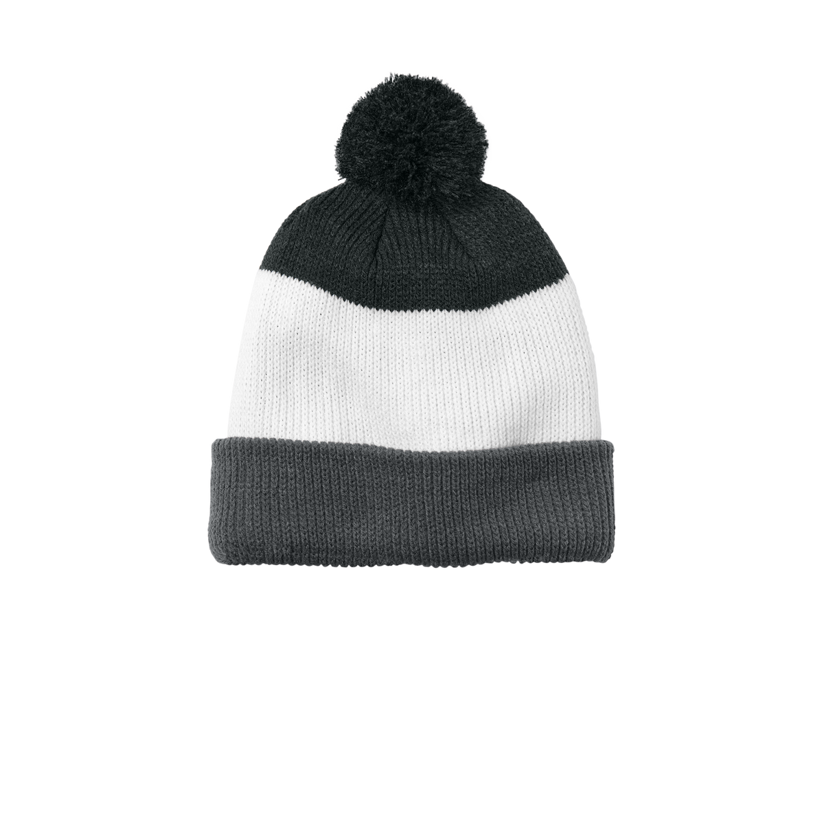 Striped Pom Beanie | Blank Cozy Winter Hat
