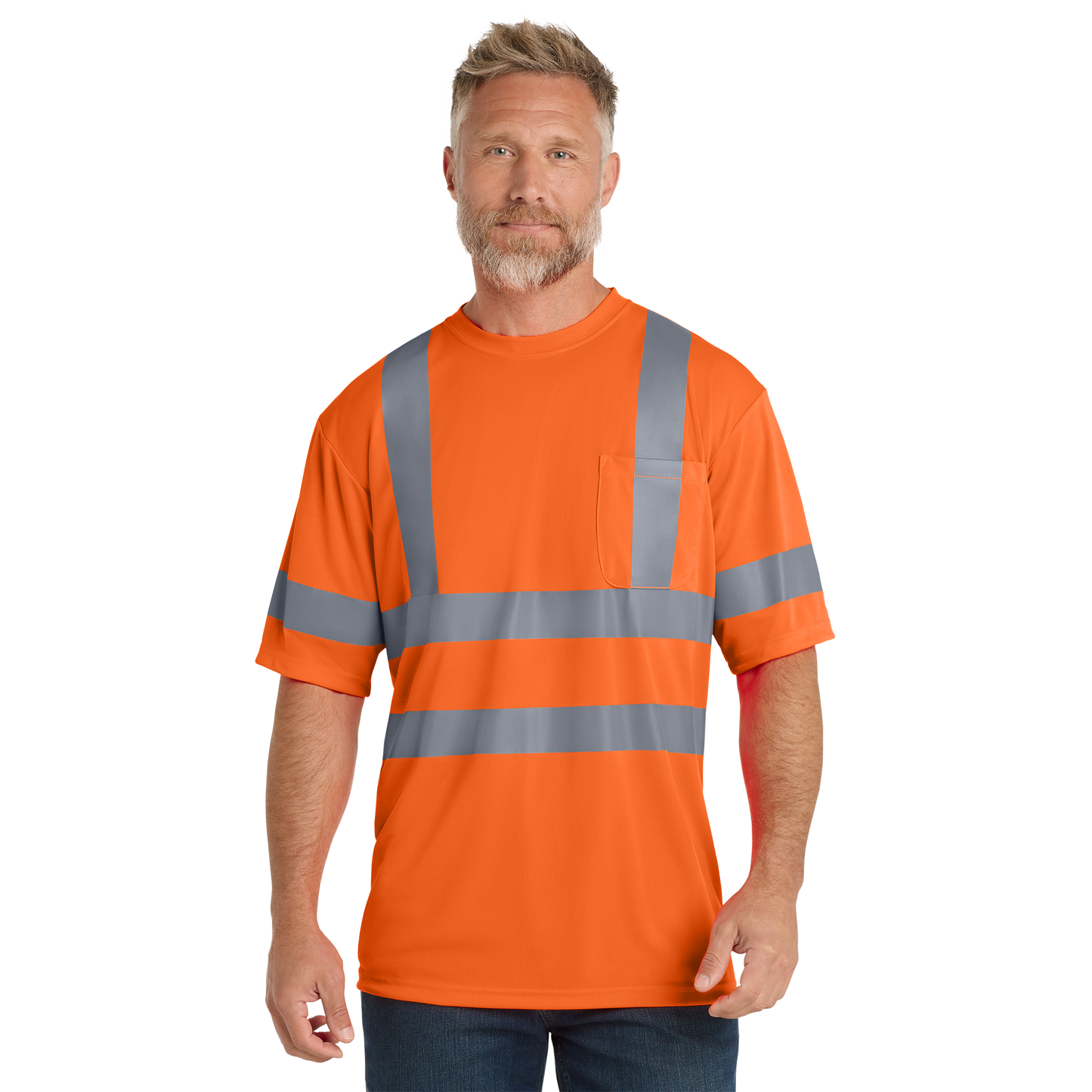 Custom CornerStone® ANSI 107 Class 3 Short Sleeve Snag-Resistant Reflective T-Shirt | High Visibility Safety Shirt with Custom Logo