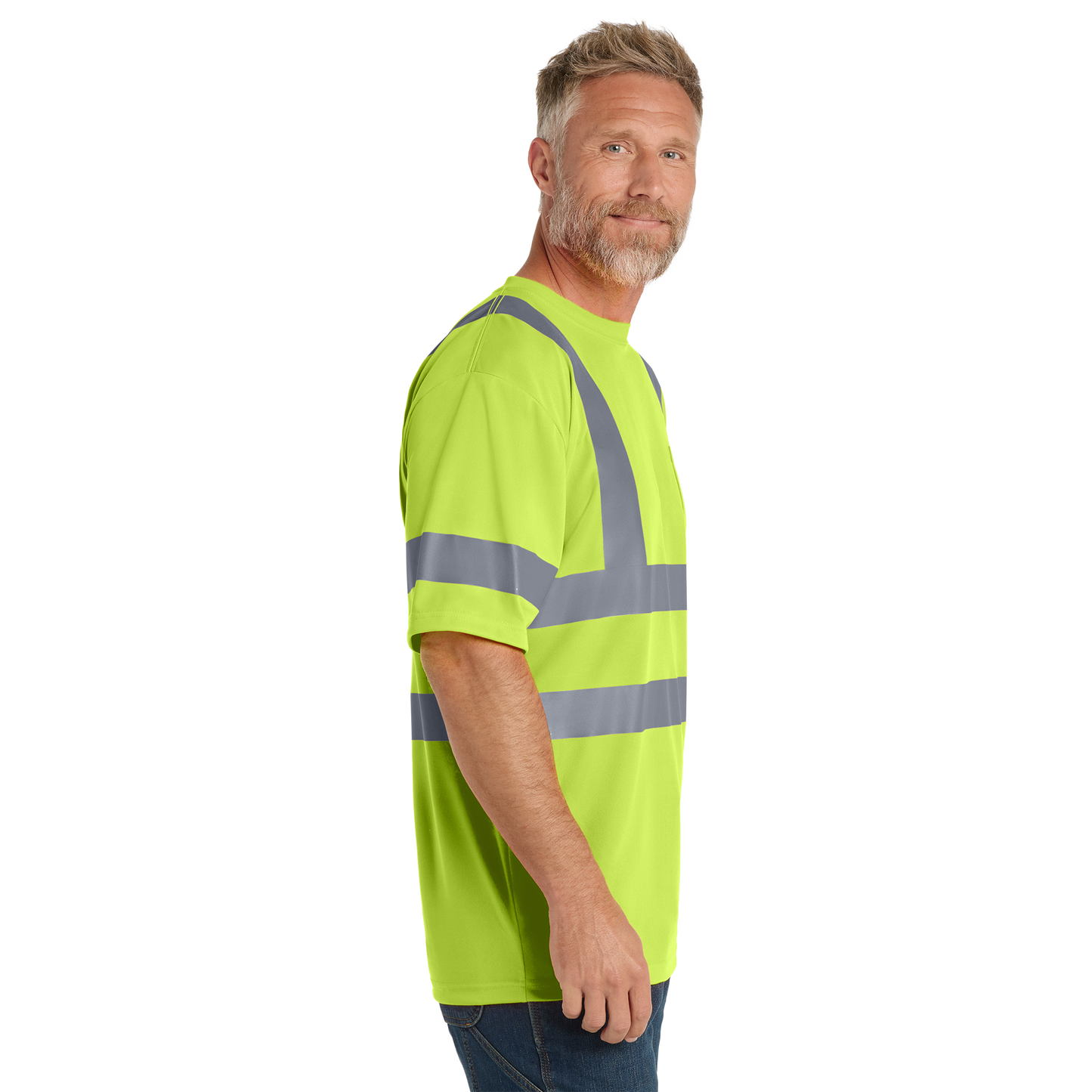 Custom CornerStone® ANSI 107 Class 3 Short Sleeve Snag-Resistant Reflective T-Shirt | High Visibility Safety Shirt with Custom Logo