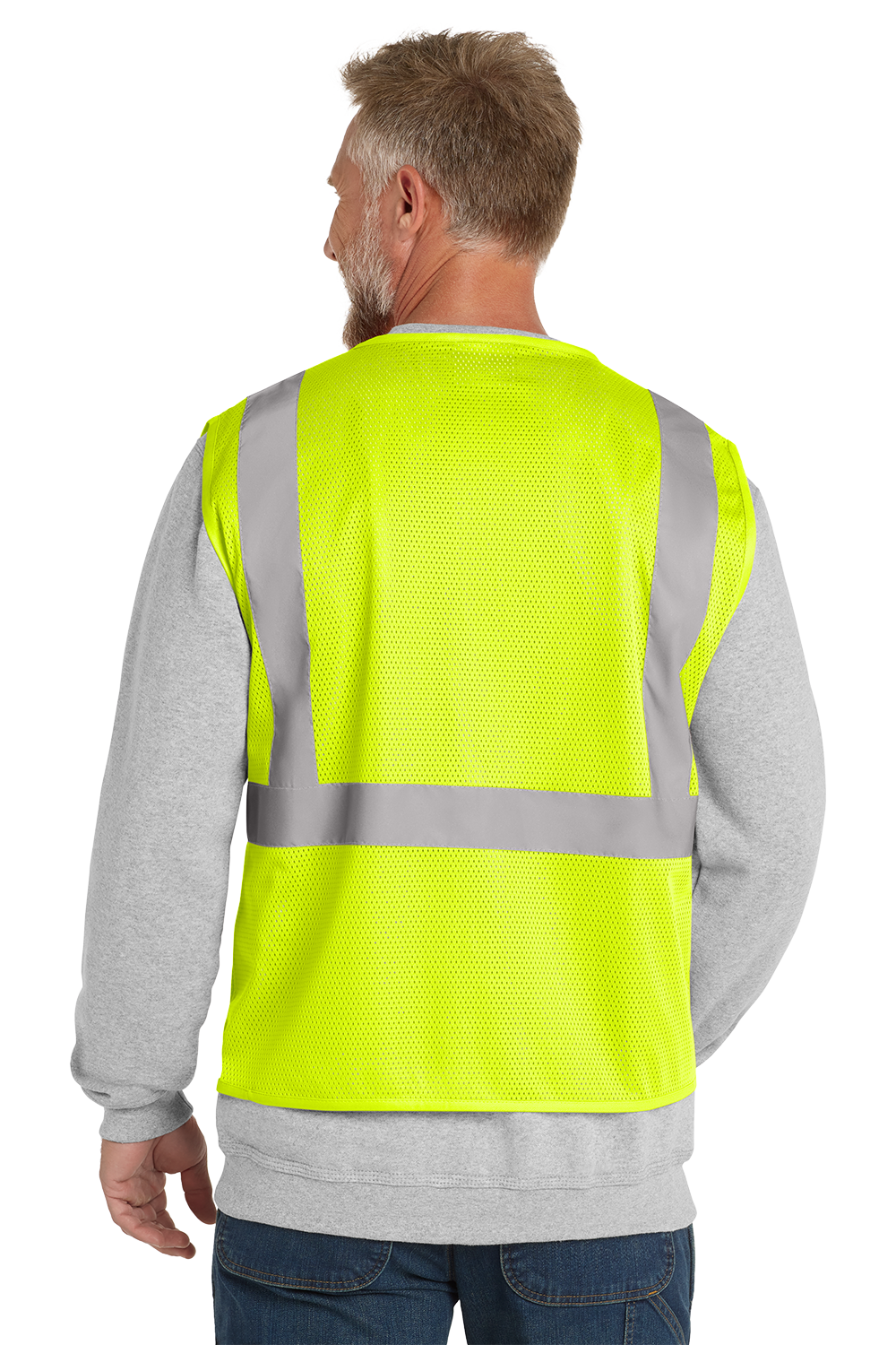 Custom CornerStone® ANSI 107 Class 2 Economy Mesh Zippered Safety Vest | High-Visibility Reflective Vest with Company Logo
