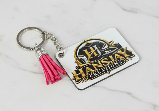 Custom Business Keychain with QR Code | Personalized Logo & Business Name Keychain