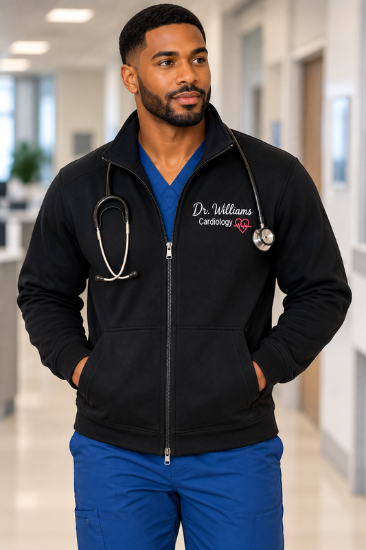 Custom Medical Full-Zip Sweatshirt – Personalized Name & Specialty | PC78FZ