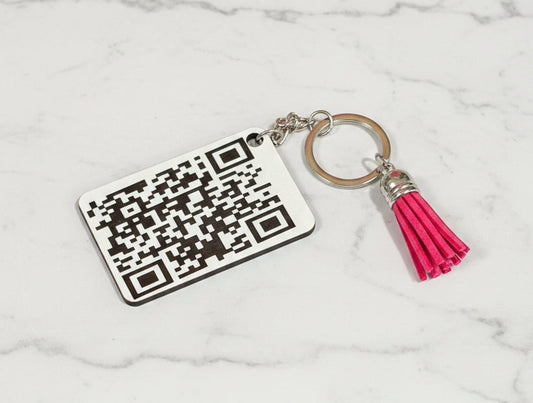 Custom Business Keychain with QR Code | Personalized Logo & Business Name Keychain