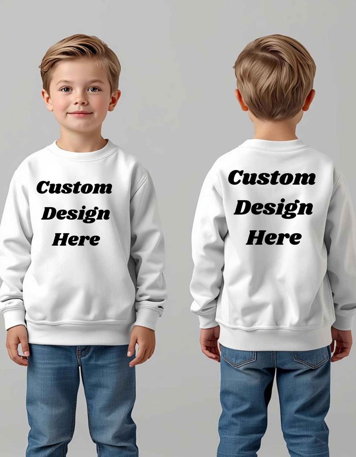 Custom Kids Sweatshirt | Personalized Youth Pullover | Design Your Own Shirt | Custom Name or Image Gift for Boys & Girls