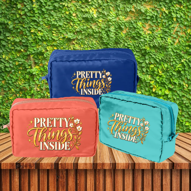 Pretty Things Inside Cosmetic Bag – Colorful Makeup & Travel Pouch