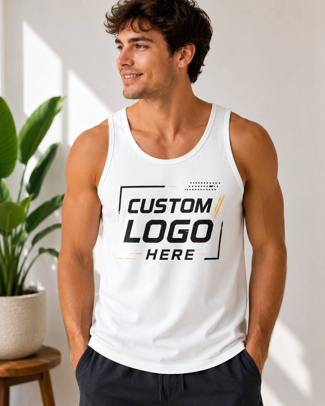 Custom Logo Tank Top | Personalized Gym & Business Tank | Upload Your Logo