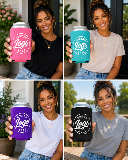 20-Pack Custom Can Koozies | Personalized Can Coolers with Your Logo | Bulk Party & Event Favors